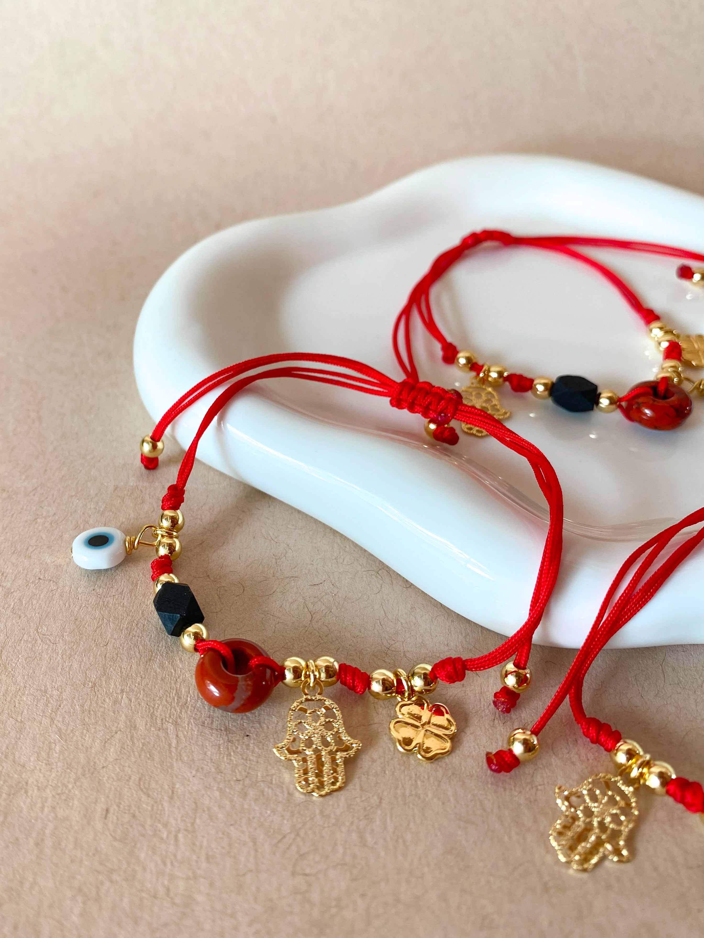 Red Thread Protection Multi Charms Adustable Bracelets