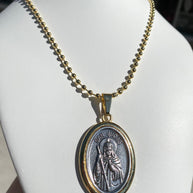 St. Judas Big 2 Gold Medal Necklace