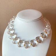 Crystal Clear Ceramic Hearts Pattern Necklace