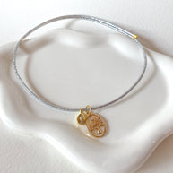 Adjustable Shiny Silver Magnetic Cord Tree of Life and Clear Drop Crystal Bracelet/Necklace