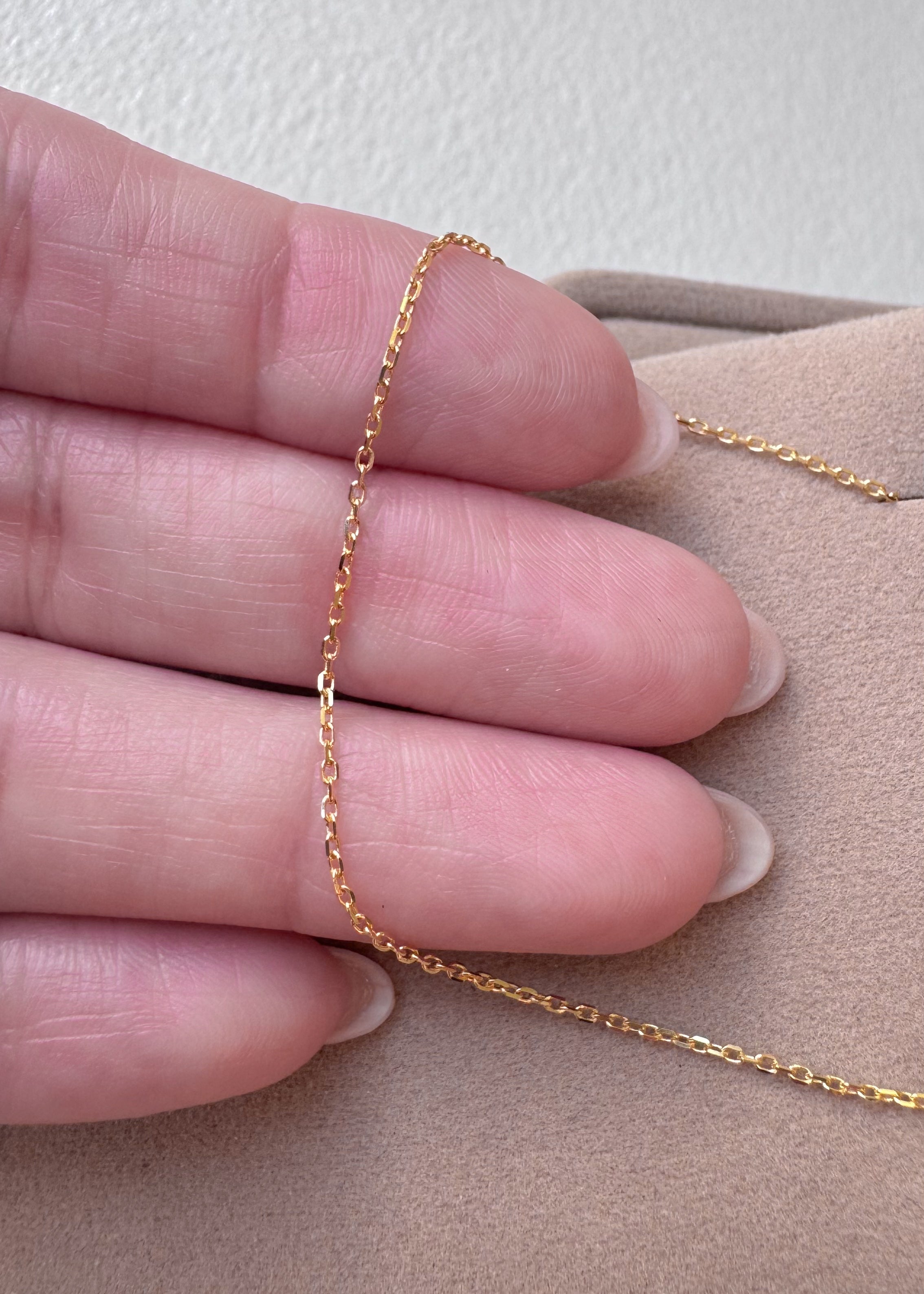 Dainty Chain 18k Solid Italian Gold Necklace