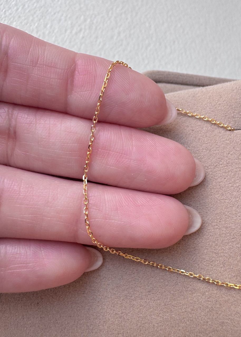 Dainty Chain 18k Solid Italian Gold Necklace