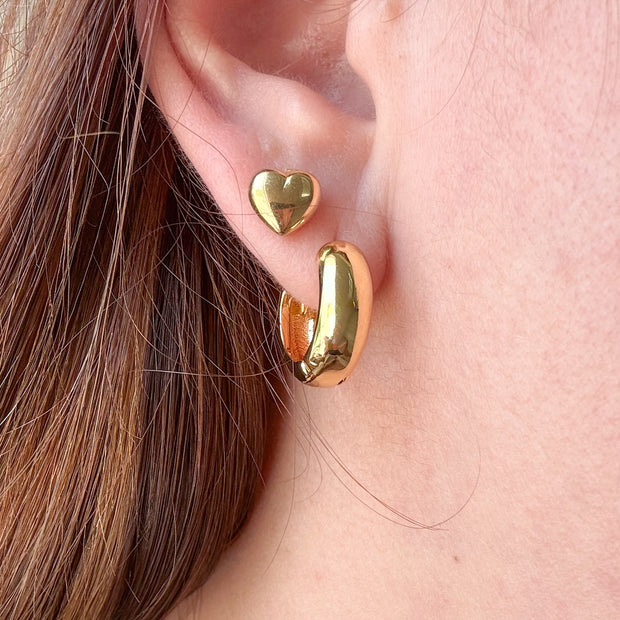 Golden Plain Medium Classic Hoops