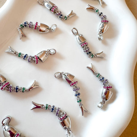 Colorful Silver Fish Charms