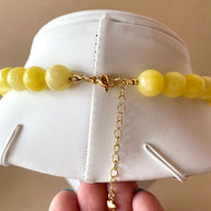 Light Yellow Jade 10mm Short Necklace
