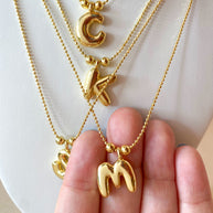 Adjustable Initials Bubble Charms Necklace