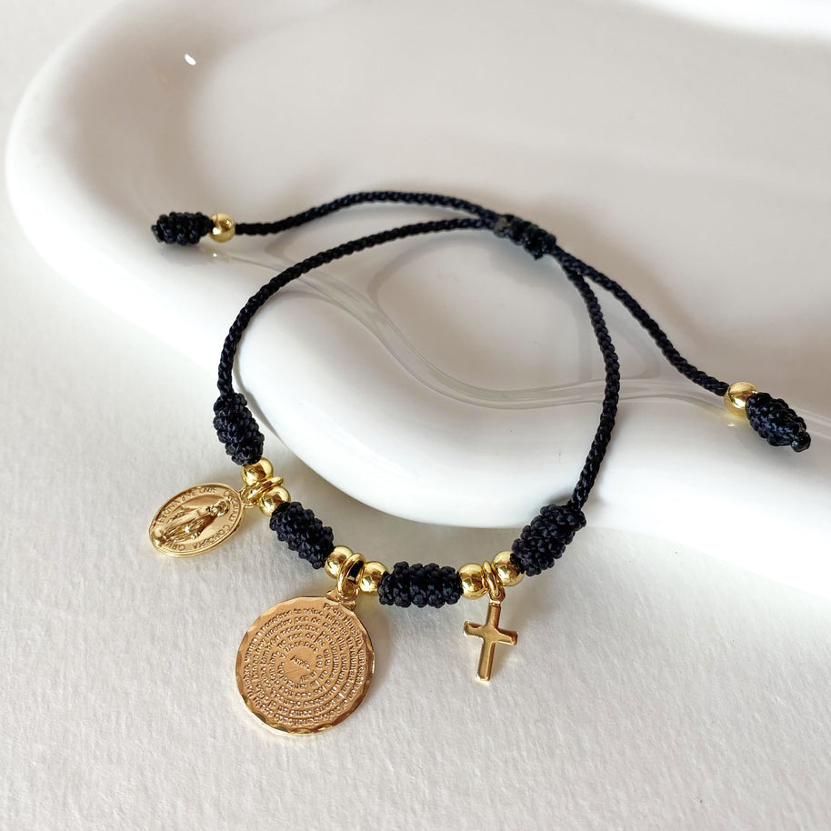 Black Thread Knots 3 Religious Charms