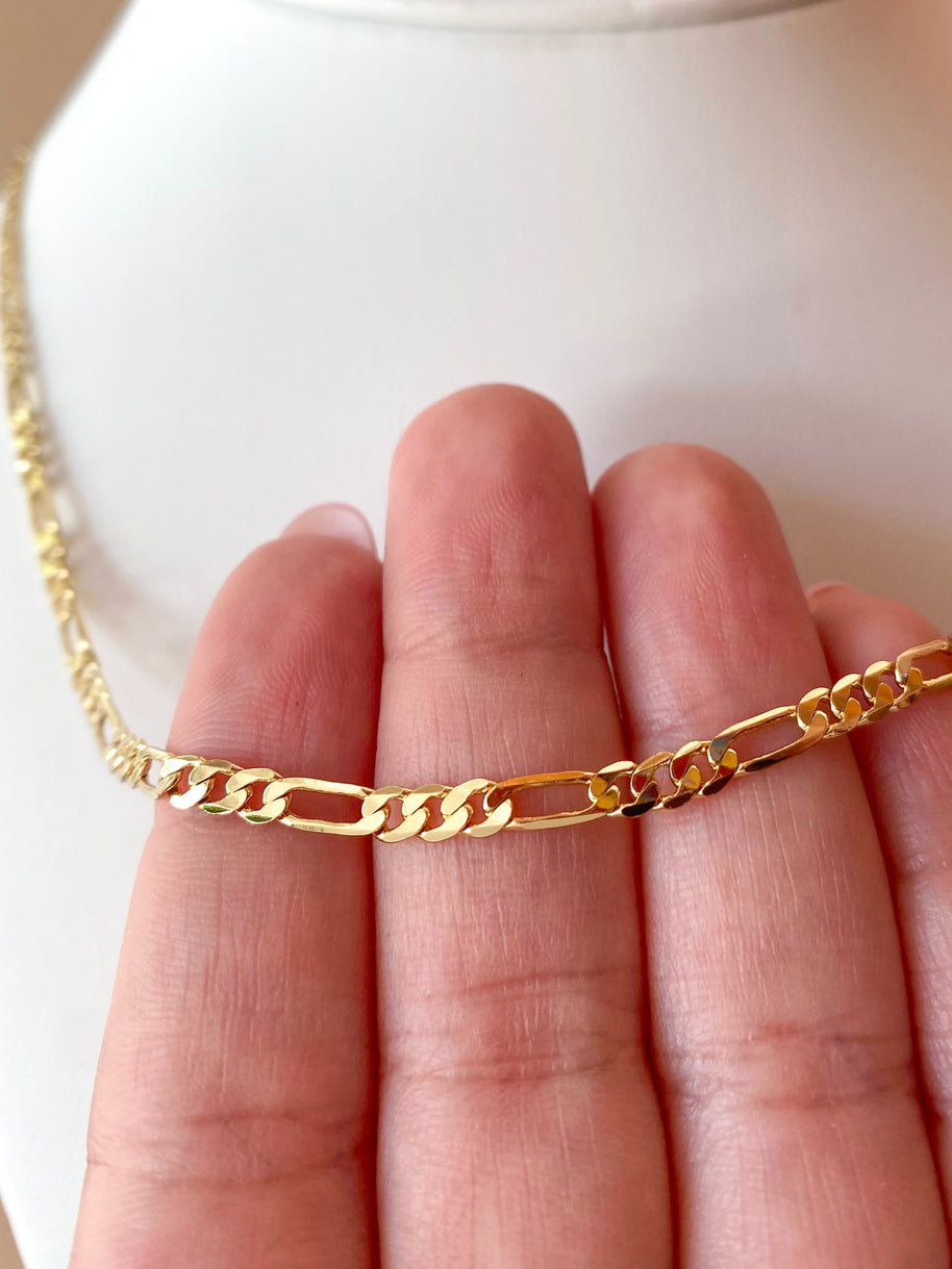 Plain Figaro Golden Style Chain Necklace