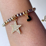 Big Star ⭐️ & Black Heart 🖤 Elastic Bracelet