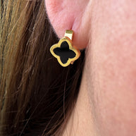 Clover Mother Of Pearl Steel Hoops