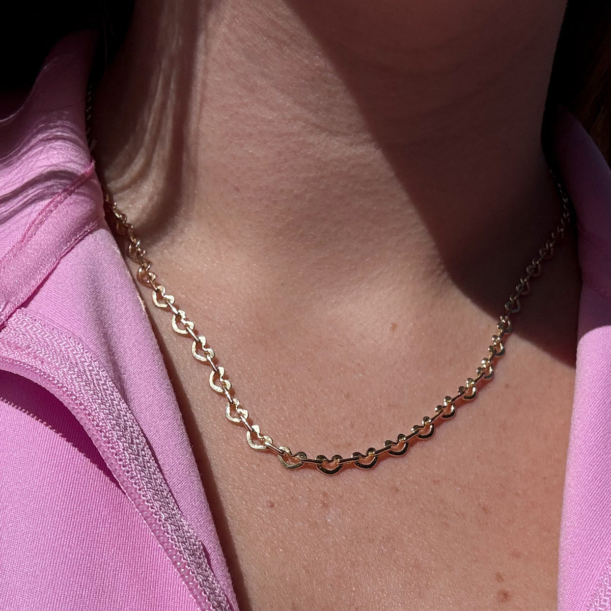 Golden Hearts Pattern Necklace