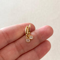 Little Zircon Golden Hoops