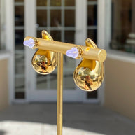 Big Drop Steel Silver & Gold Earrings