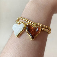 2 Styles of Hearts Medium Stretch Bracelet