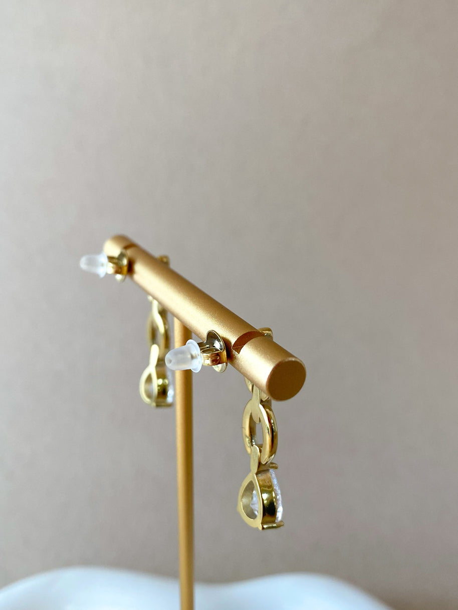 Large & Medium Drop Crystal Style Earrings
