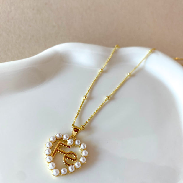 Faith Pearls Heart Shape Necklace
