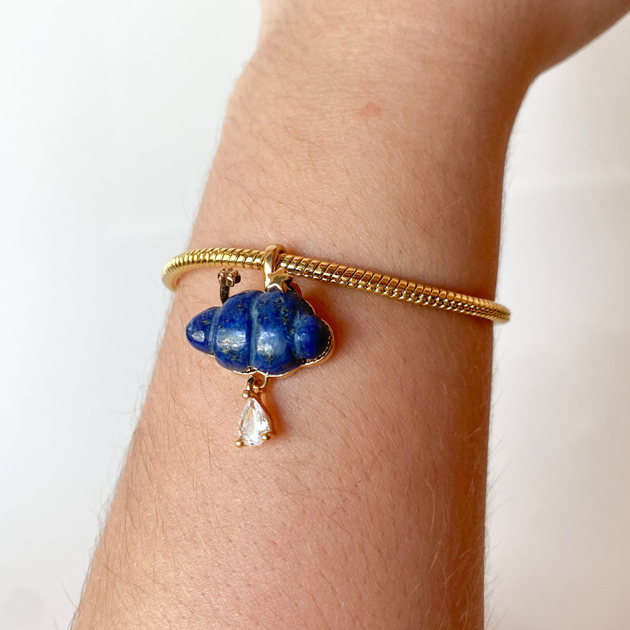 Lapislazuli Cloud Drop Golden Bracelet