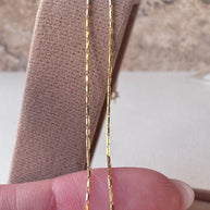 Mini Bar Link Chain 18K Solid Italian Gold Necklace