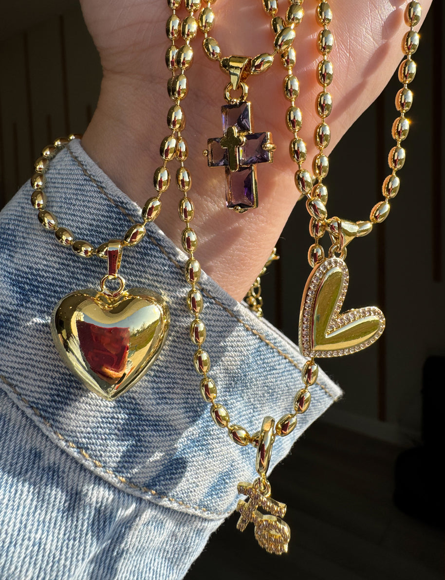 Cadena Cruz Cristal Morado