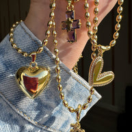 Cadena Cruz Cristal Morado