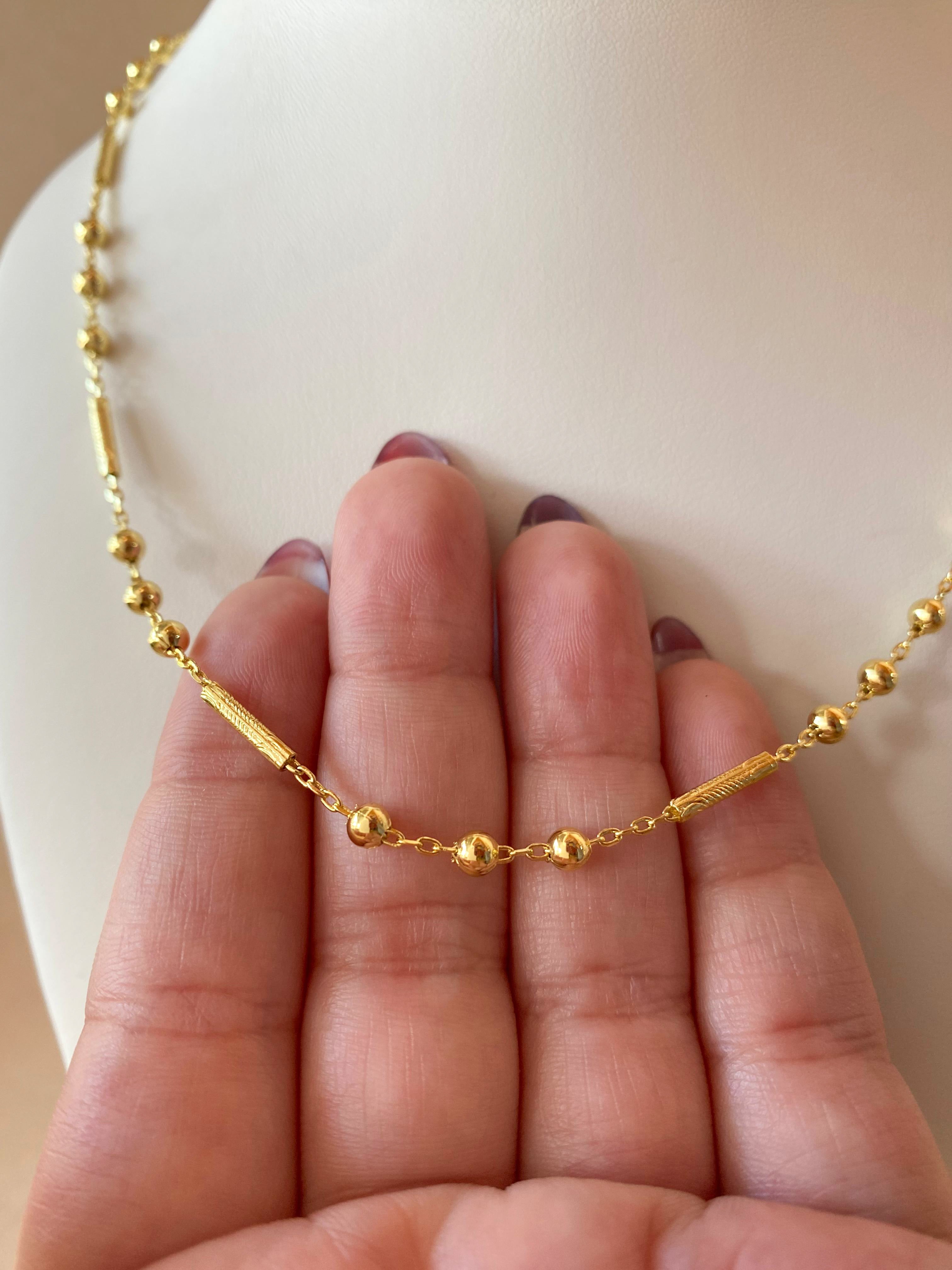 3 Balls Pattern Plain Golden Chain