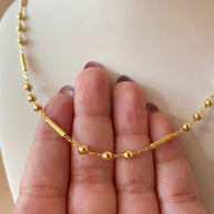 3 Balls Pattern Plain Golden Chain