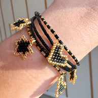 Pulseras Miyuki Black & Gold