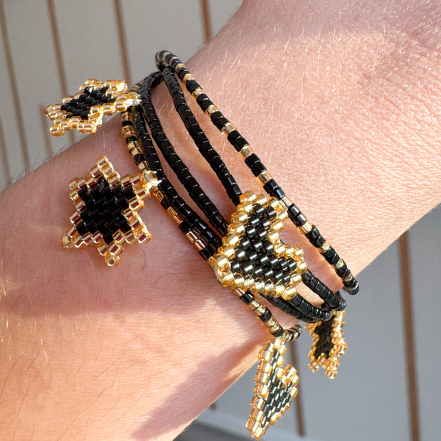 Miyuki Black & Gold Bracelets