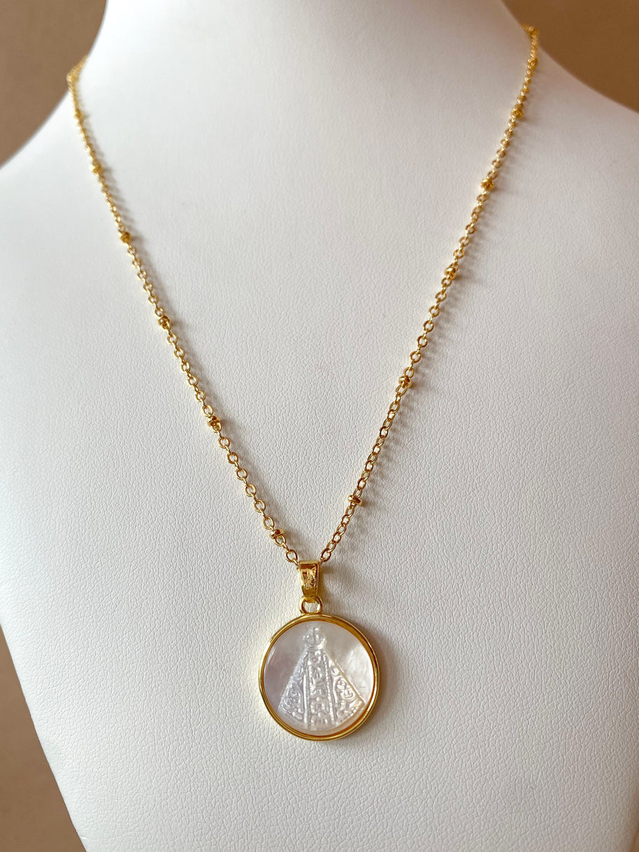 Virgin of the Valley Mother of Pearl Necklace