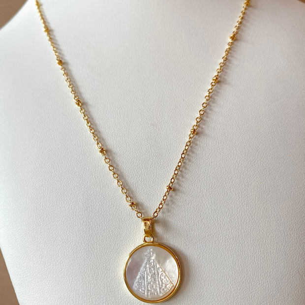 Virgin of the Valley Mother of Pearl Necklace