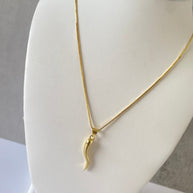 Adjustable Necklace with Golden Cornicello