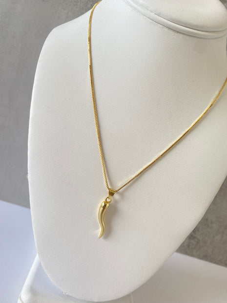 Adjustable Necklace with Golden Cornicello