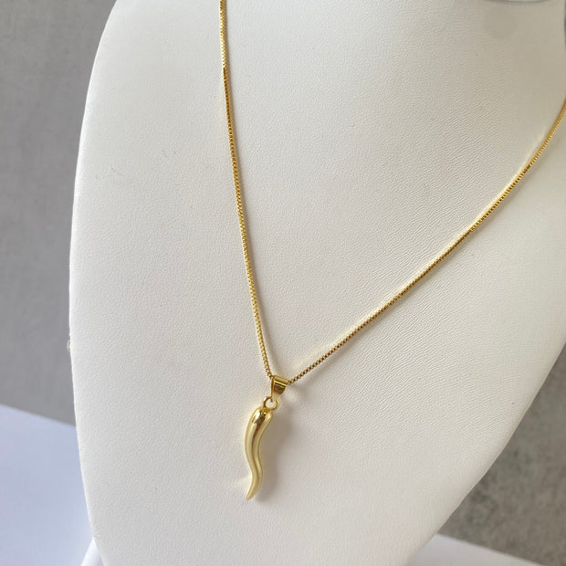 Adjustable Necklace with Golden Cornicello