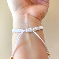 Heart of Jesus White Thread Adjustable Bracelet