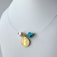 St. Benedict & Our Father Ghost Style Necklace