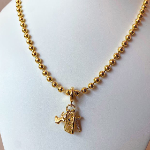 Bible, Angel and Cross 3 Charms in 1 Necklace