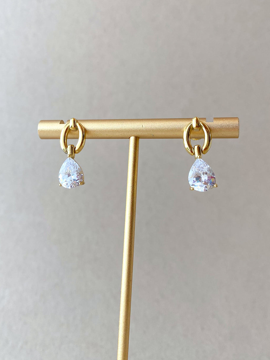 Large & Medium Drop Crystal Style Earrings