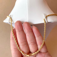 Plain Large Golden Rope Chain Style Necklace