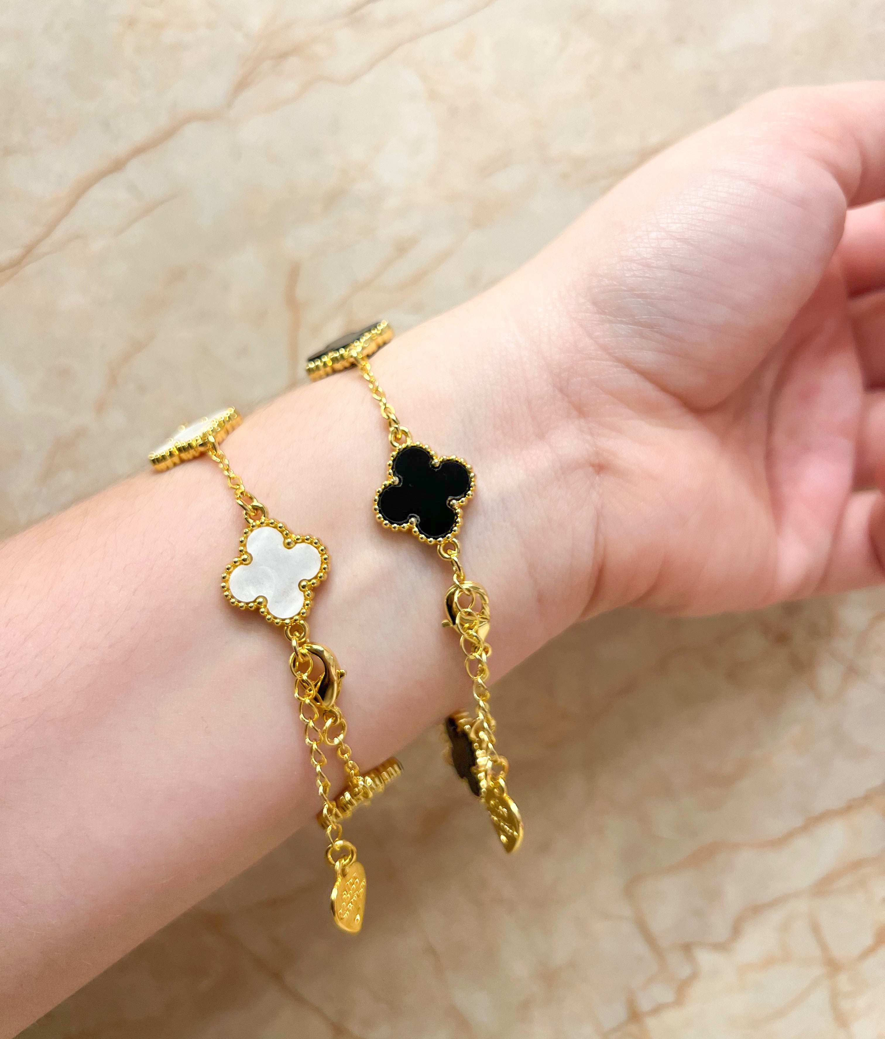 Black & White Clover Bracelets