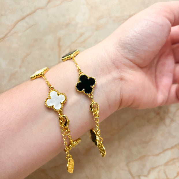 Black & White Clover Bracelets
