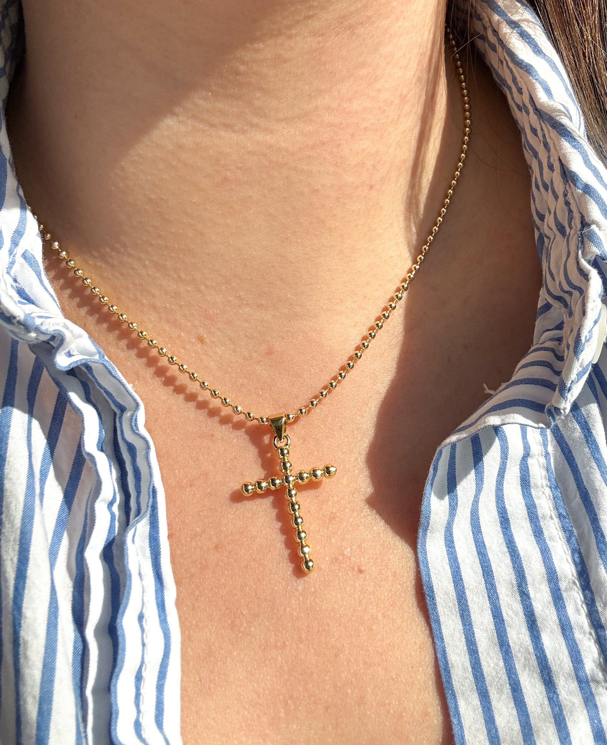 Golden Balin Cross Necklace