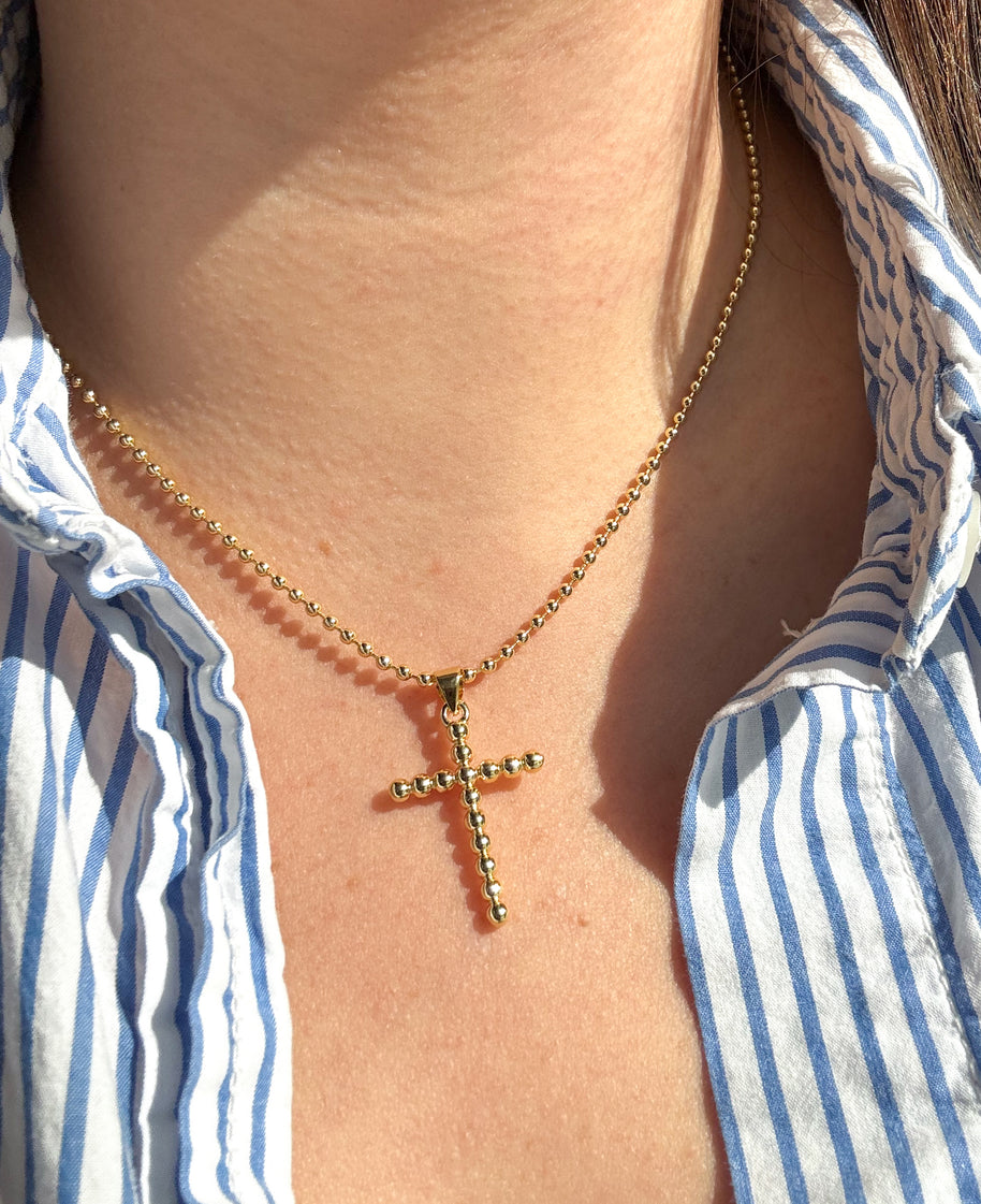 Golden Balin Cross Necklace