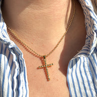 Golden Balin Cross Necklace