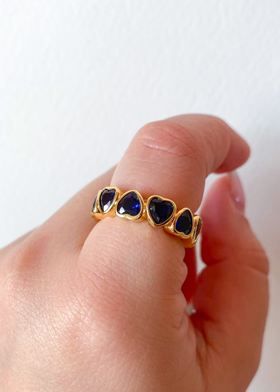 Crystals Hearts Colorful Rings