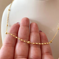 Links and Balls Pattern Plain Golden Chain