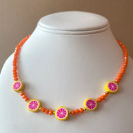 Orange Crystals Necklace and Bracelet Set