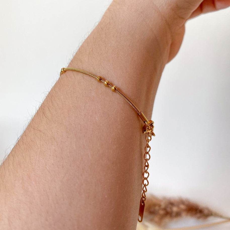 Golden Classic Style Steel Thin Bracelet