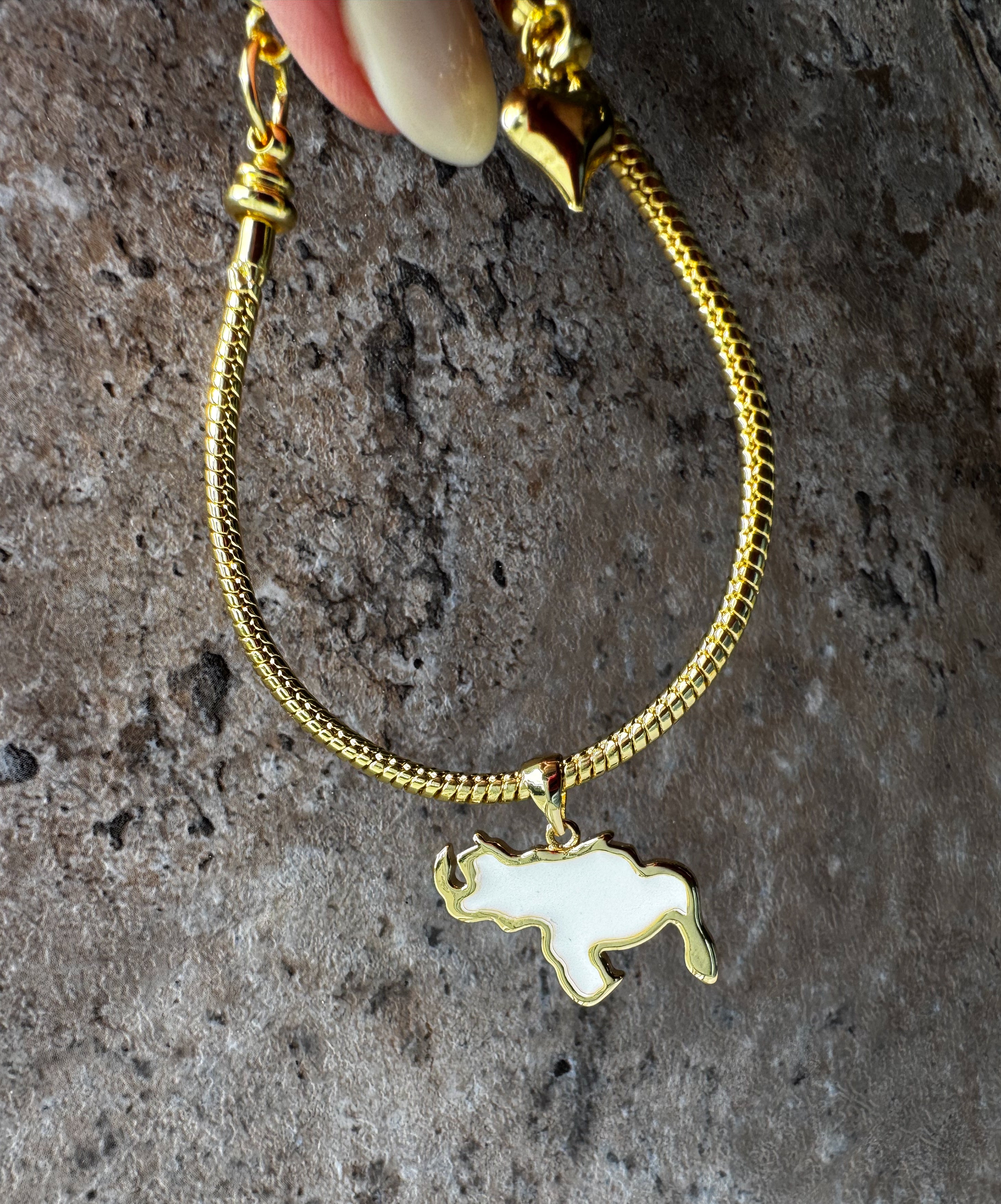 White Venezuela Map Style Charms Bracelet