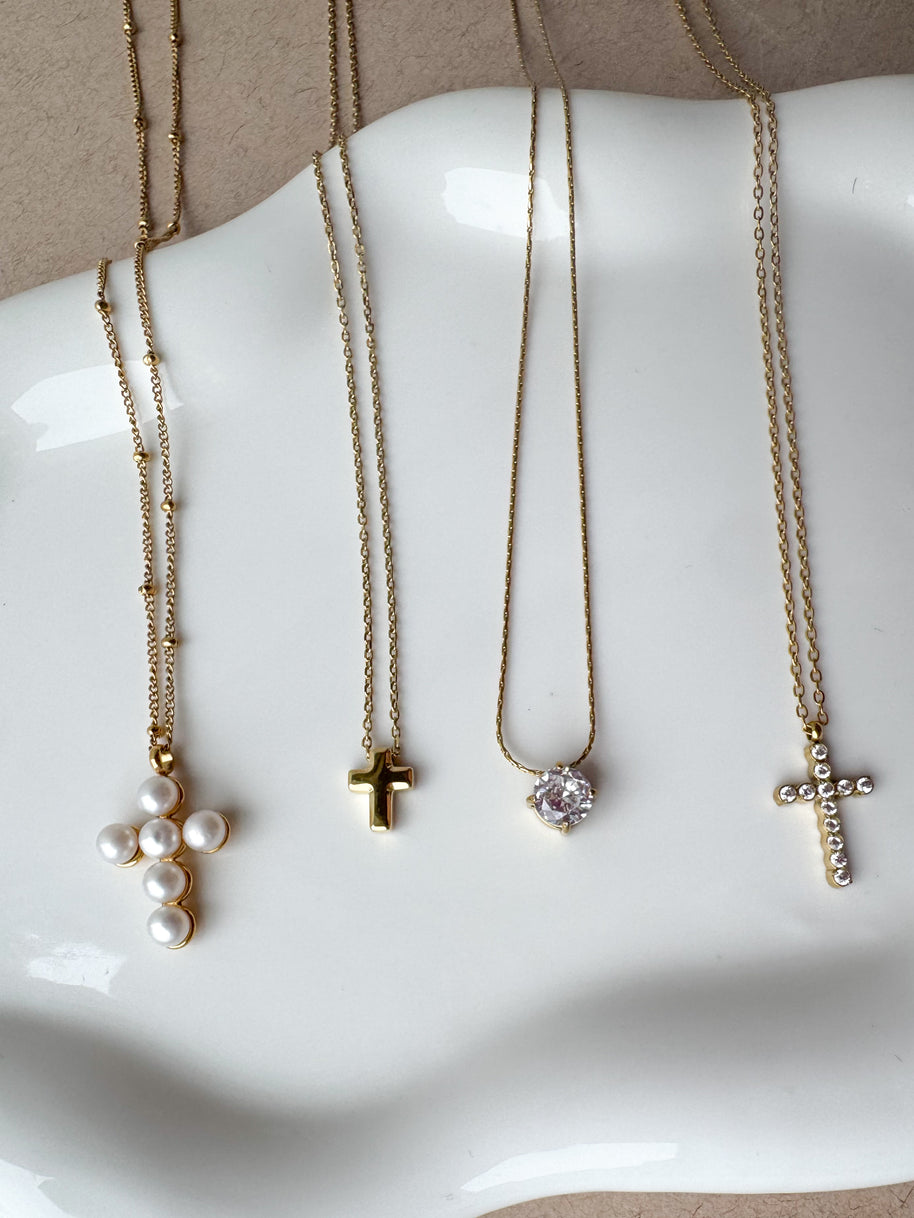 Variety of Necklaces with Crosses & Crystal