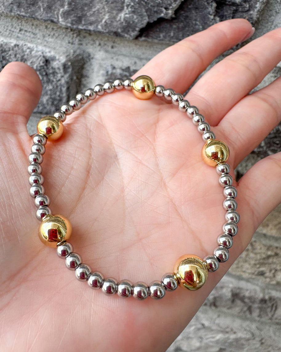 Pulseras Elásticas Balines Only Gold & Silver